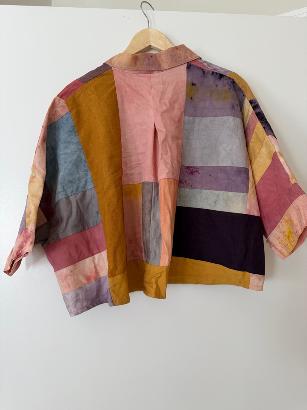Free People Multicolor Patchwork Button-Down Shirt Medium 100% Cotton - Picture 3 of 7